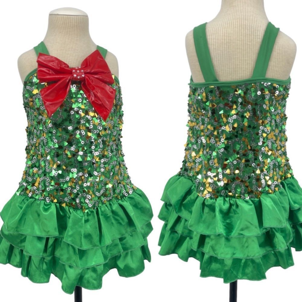 Curtain Call Green Sequin Tutu Jazz or Tap Costume – Size CLA